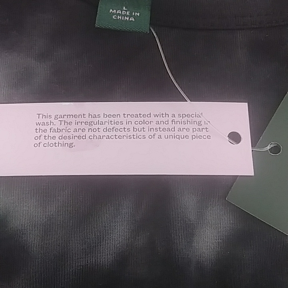 Wild Fable Women's Tie-Dye Crop Top Front Knot, Charcoal Black, Large - Picture 2 of 4